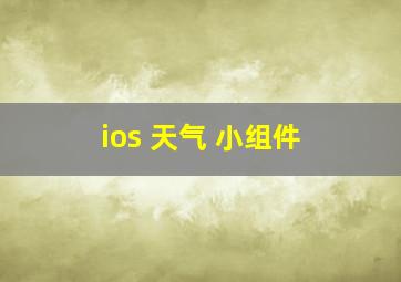 ios 天气 小组件